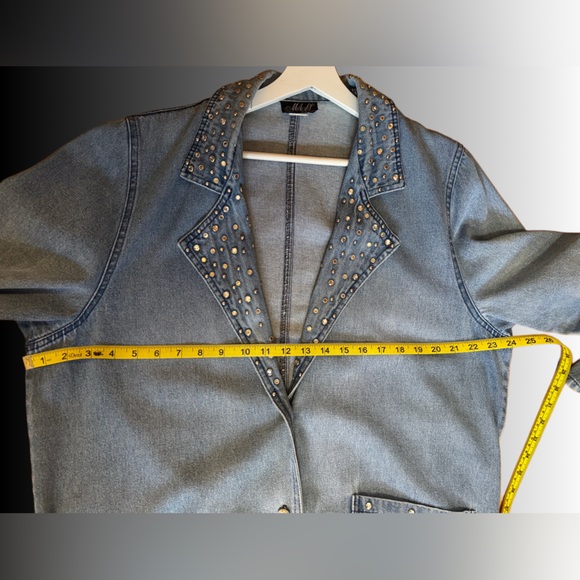 MASS Paris NYC 80’s embellished oversized denim duster - Picture 3 of 7